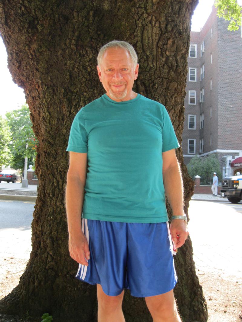 Queens Borough Historian Jack Eichenbaum, standing in front of "Big Mama."